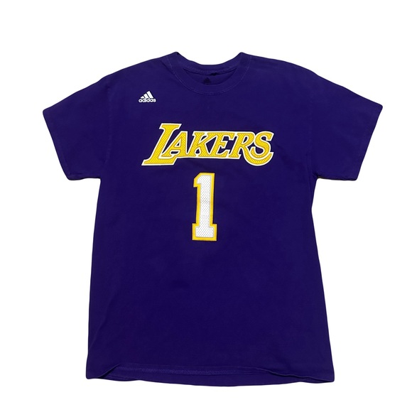Adidas NBA Los Angeles Lakers #1 Russell Purple T-shirt - Picture 1 of 5
